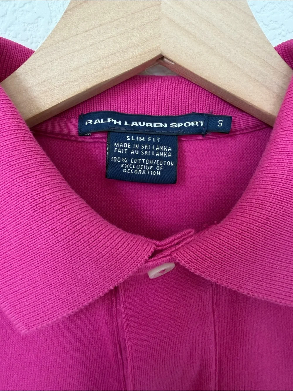 Ralph Lauren Sport Girls Bright Fuchsia Polo with Green Pony Small